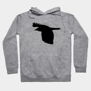 Crow Flying Black Bird Silhouette Hoodie